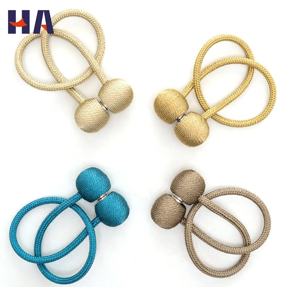 Home Furniture Decorative Magnetic Curtain Tiebacks Buckle Rope Holdbacks Convenient Drape Tie Backs Brown for Curtains