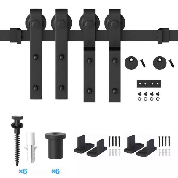 Barn Door Hardware for Furniture with Carbon Epoxy Stainless