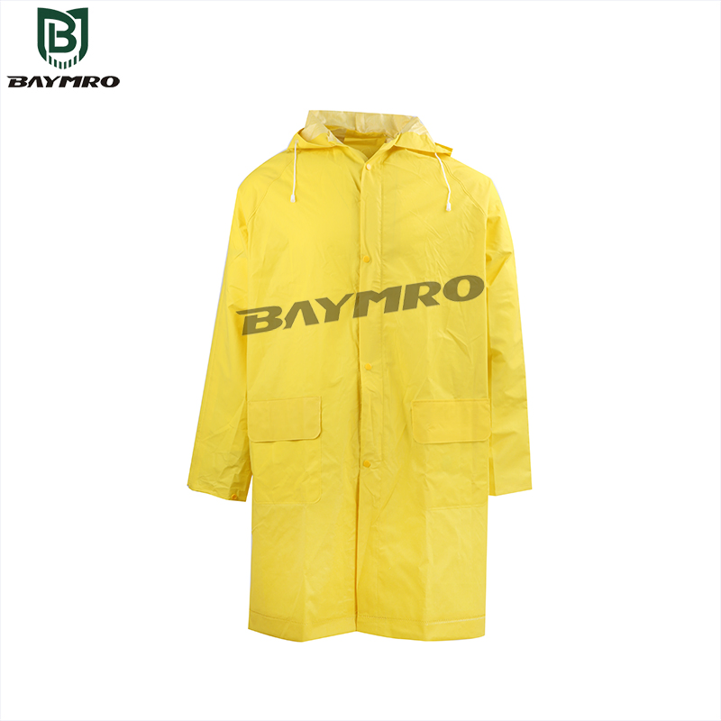 PPE Supplier Cheap Yellow PVC Raincoat Site Construction Labor Protection Waterproof Rainsuit Raincoat En 343