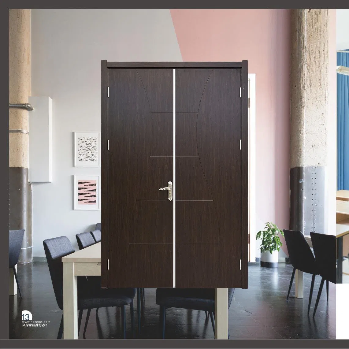 Southeast Asian Flame-Retardant Primary School Classroom Waterproof and Termite-Proof WPC Laminated Door