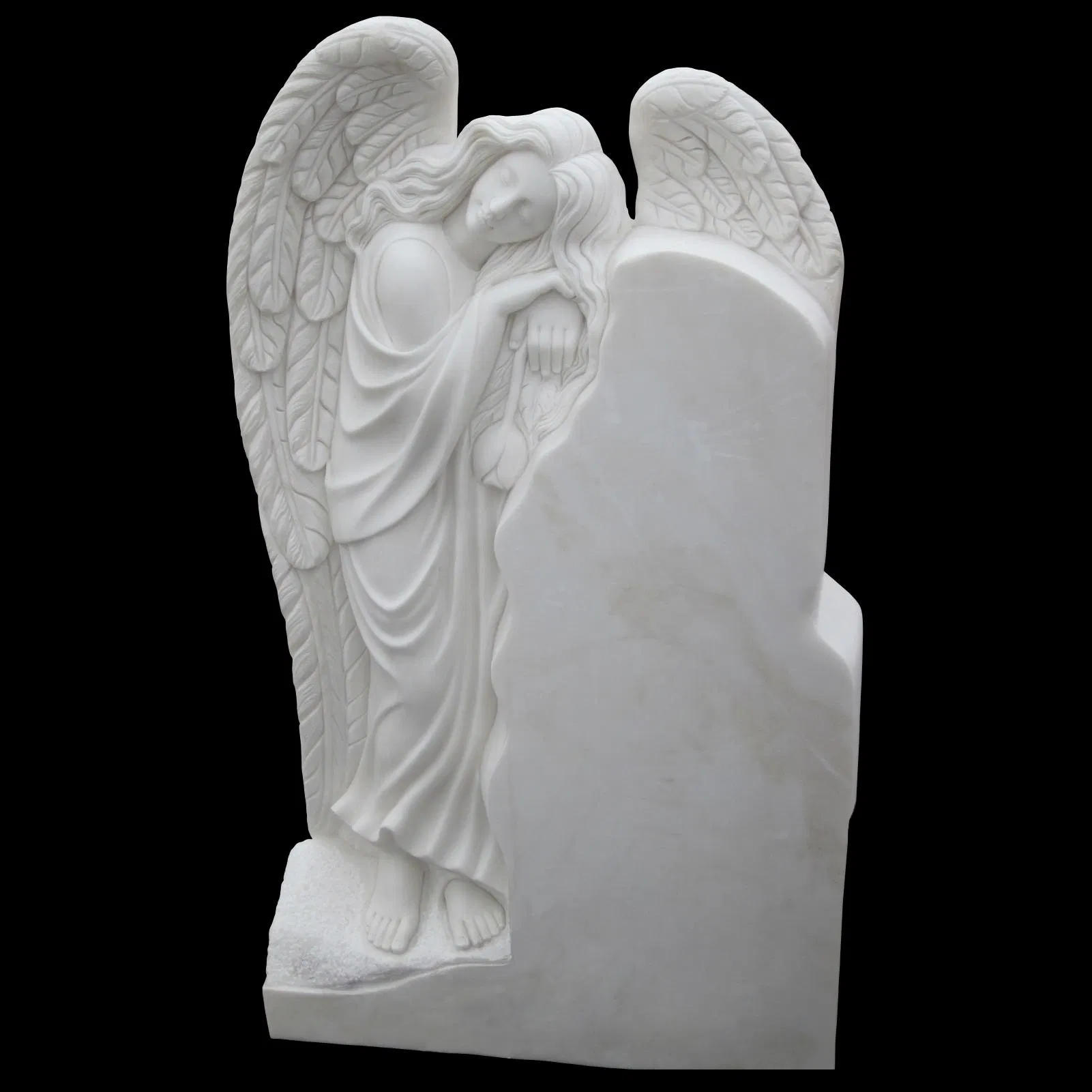 Hand-Crafts Simple Style Angel Marble Tombstone for Commemorate