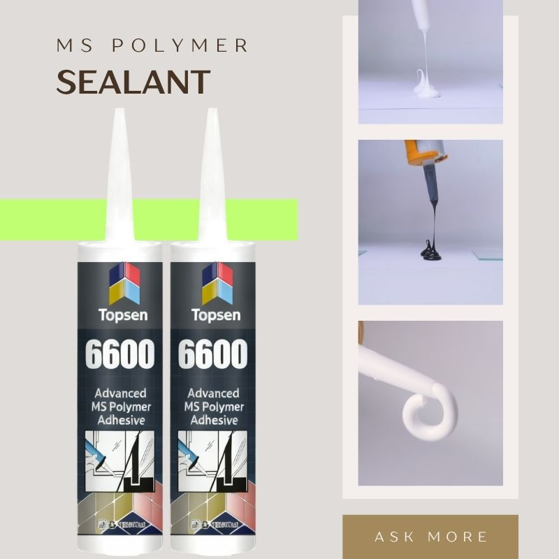 Topsen 6600 Weatherproof Ms Hybrid Polymer Adhesive UV Resistant, High Bond Strength for Outdoor & Indoor Sealing