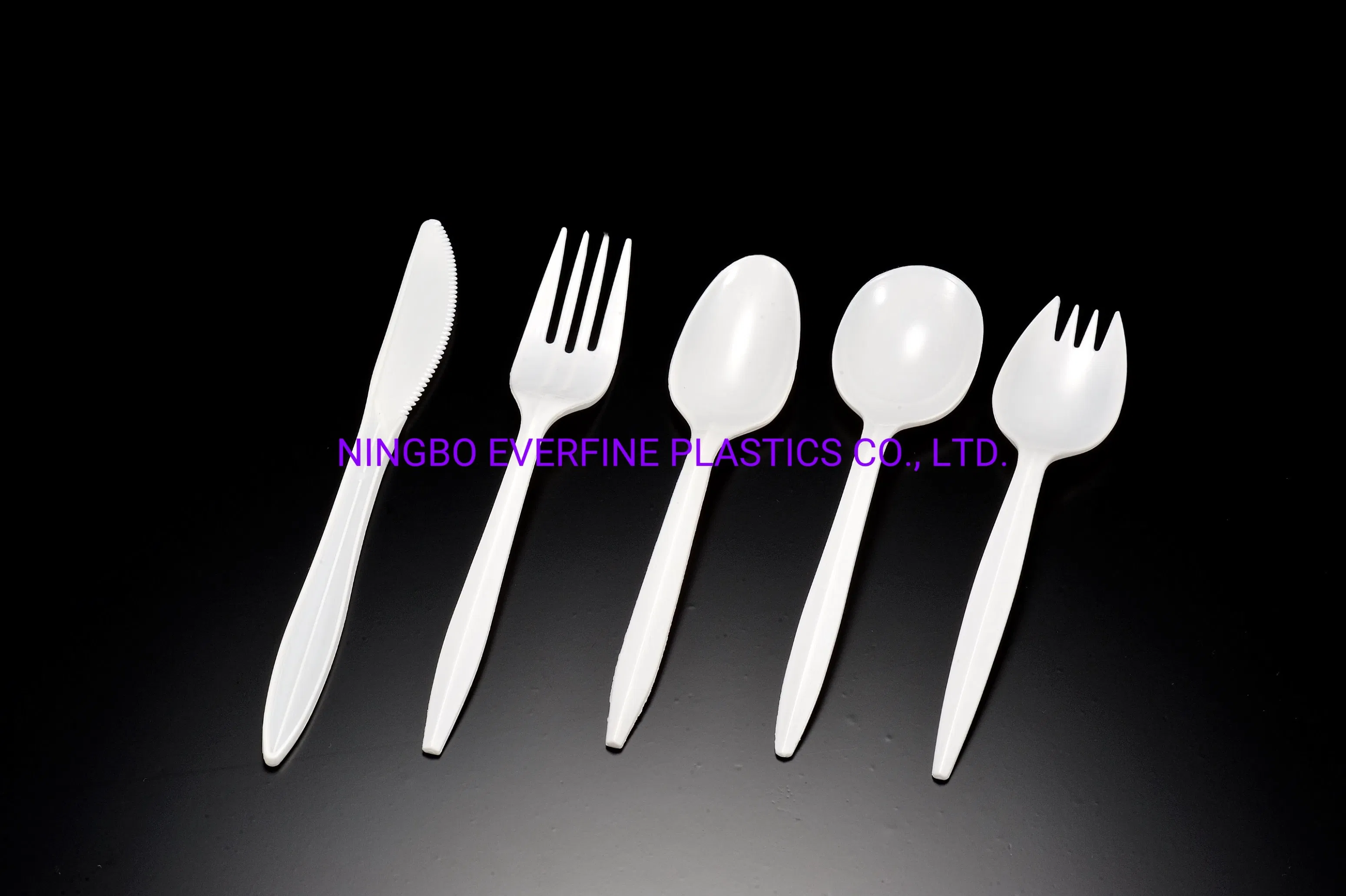 Medium Weight Plastic White / Black Spork (PP)