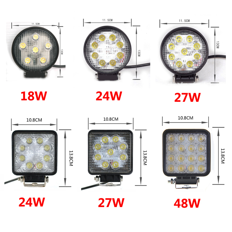 Портативный LED прожектор 27W для авто, IP68