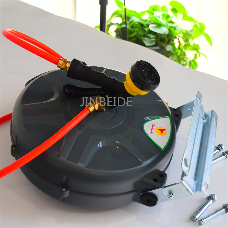 12m Portable Auto Wall Mounted 40FT Automatic Retractable Water Gun Garden Hose Pipe Reel for Car Wash Station