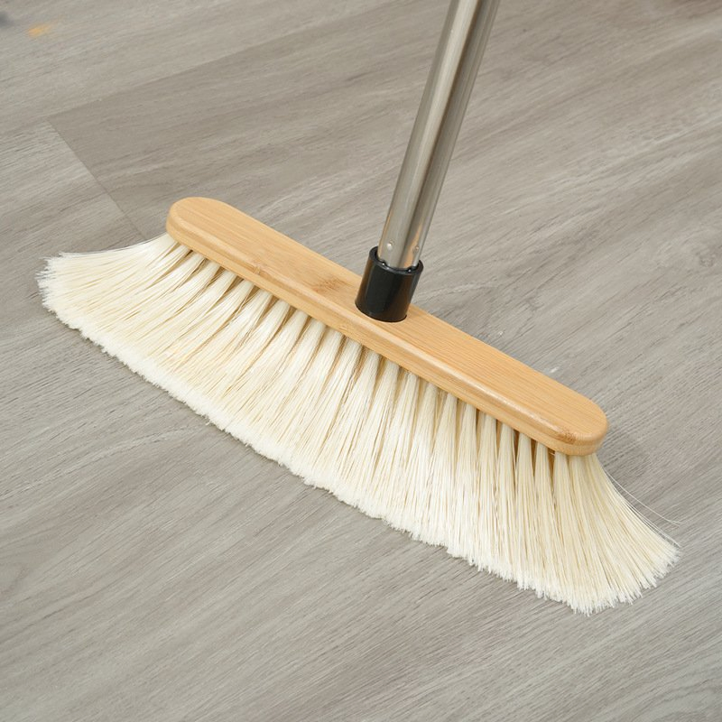 Eco-Friendly Bamboo Broom with Multi-Section Stainless Steel Handle