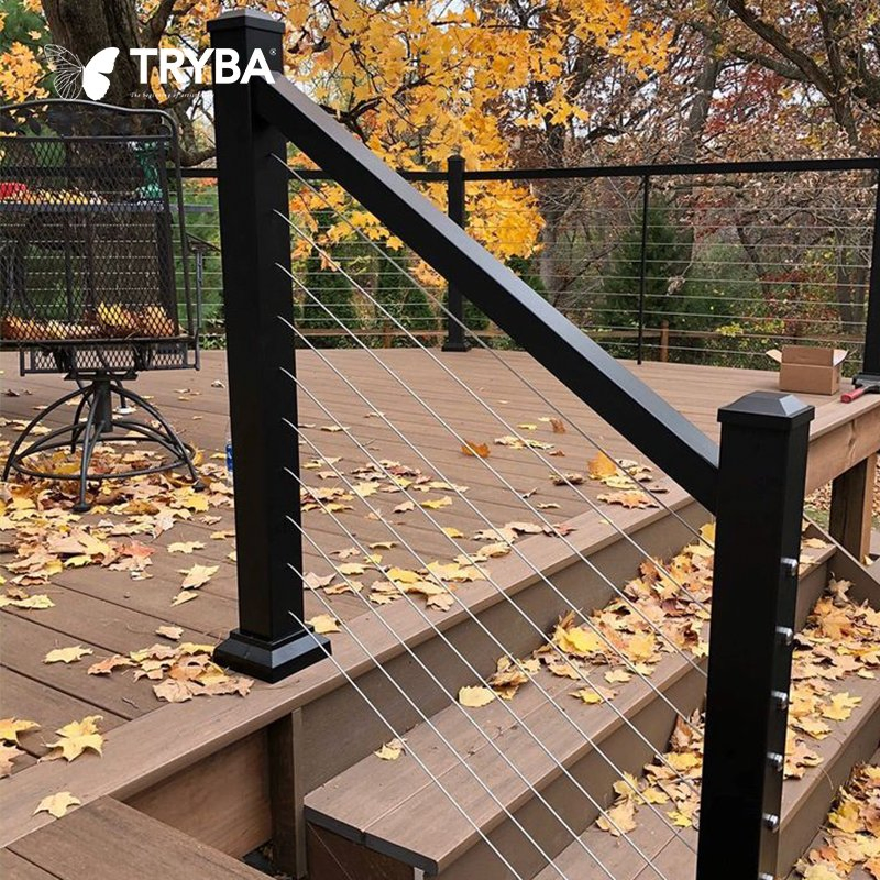 Semi-Frameless Privacy Safety Barriers Aluminum Railings for Apartments