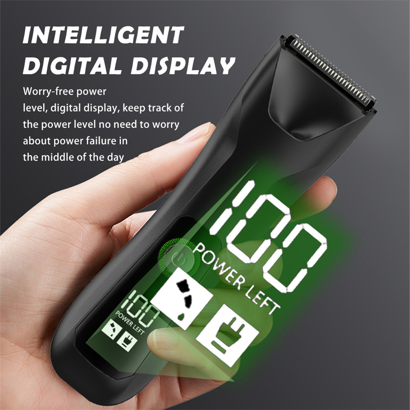 Electric Body Trimmer and Shaver Groin Hair Trimmer Body Groomer for Men with LCD Indicator Pubic Hair Shaver