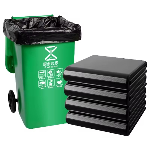 Прочный черный мусорный пакет с застежкой