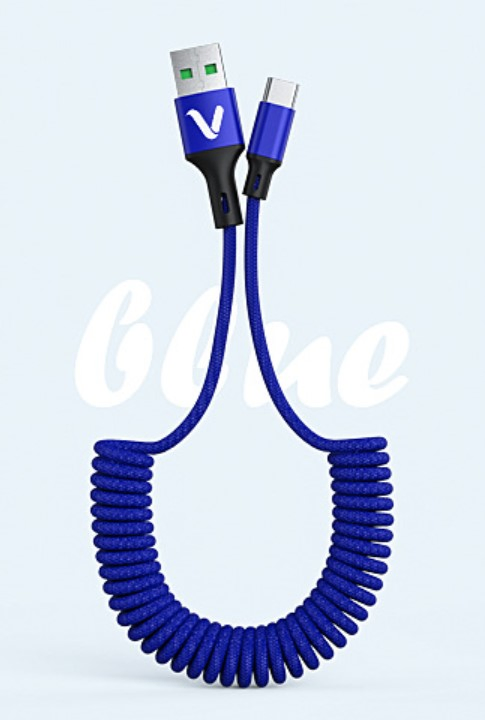 USB to Typec Braided Spring Data Cable