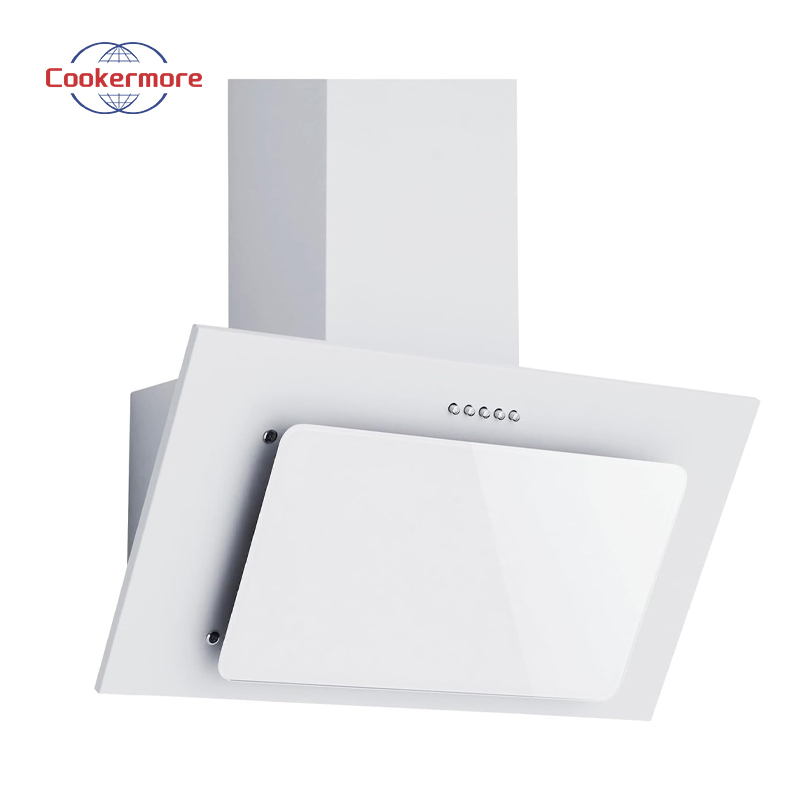 Sleek Home Tempered Glass Slant Button Wall-Mounted Modern Range Hood