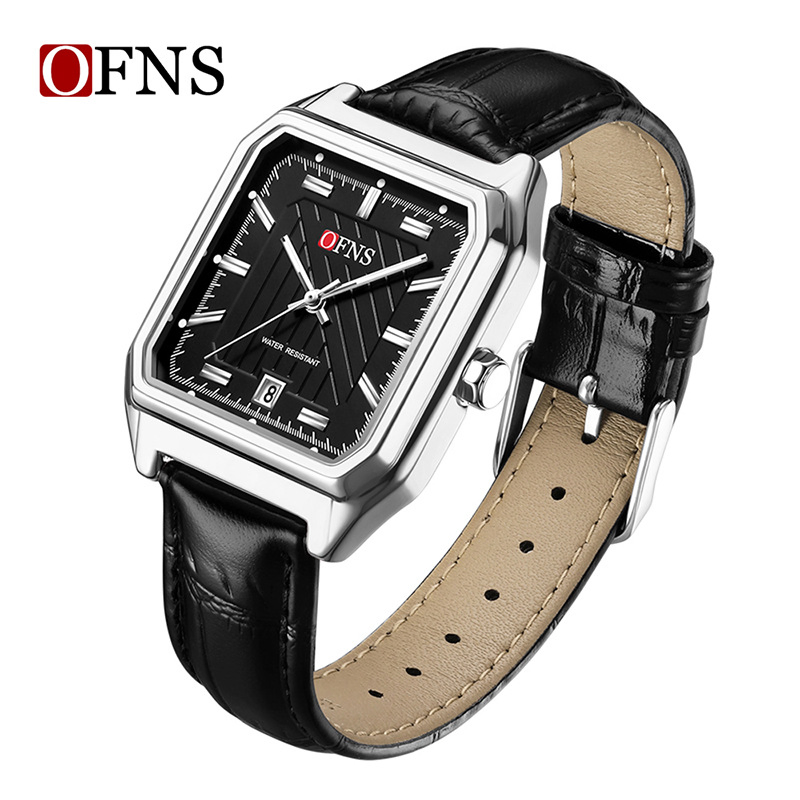 Unisex Minimalist Square Calendar Fashion Watch Luminous Waterproof Quartz Wristwatch