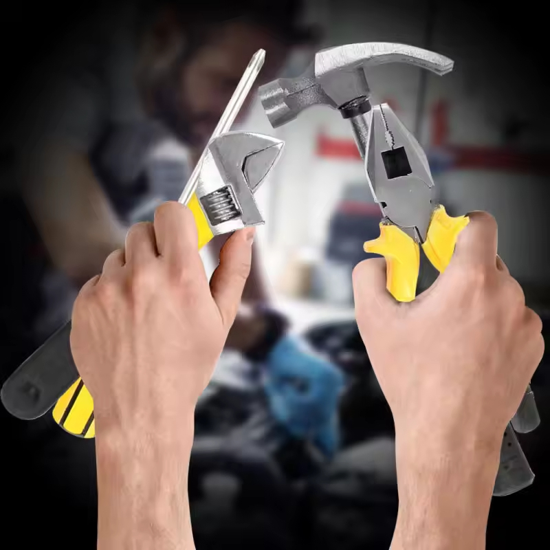 12X DIY Household Hand Tool Kit Set Home with Organiser Basic Tools Box