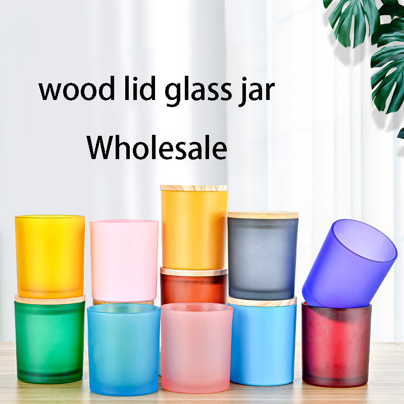 Стеклянные баночки с деревянными крышками, набор