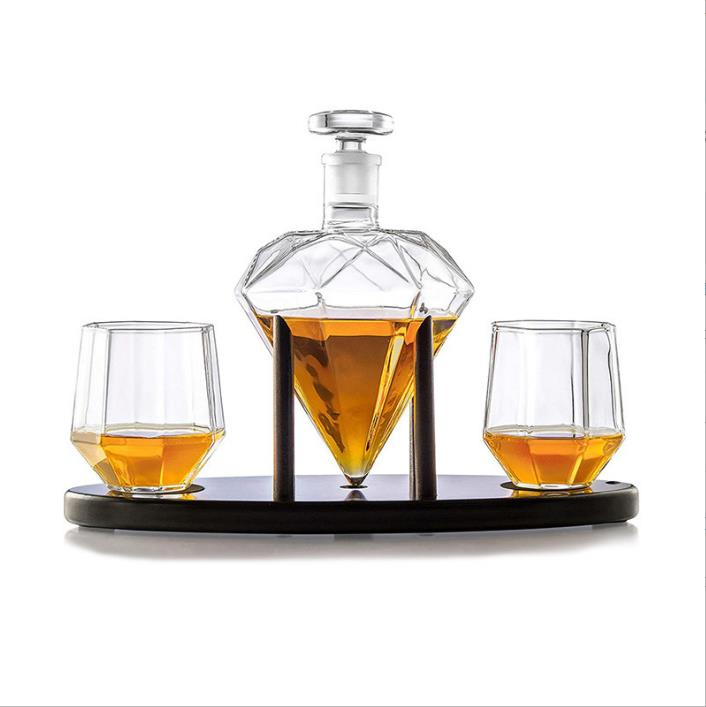 Whisky Decanter Sets 1000ml Diamond-Shaped Decanter with Gift Box
