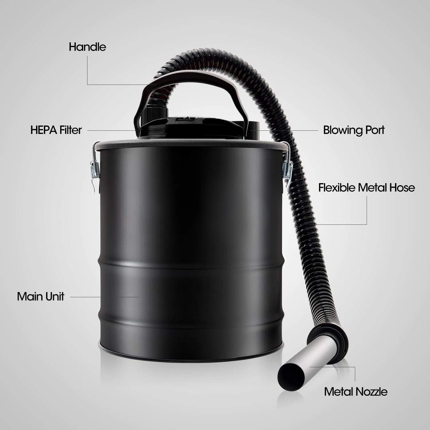 800W Hand Held Fireplace Cleaner Electric Ash Vacuum Cleaner (EAC006-18L)