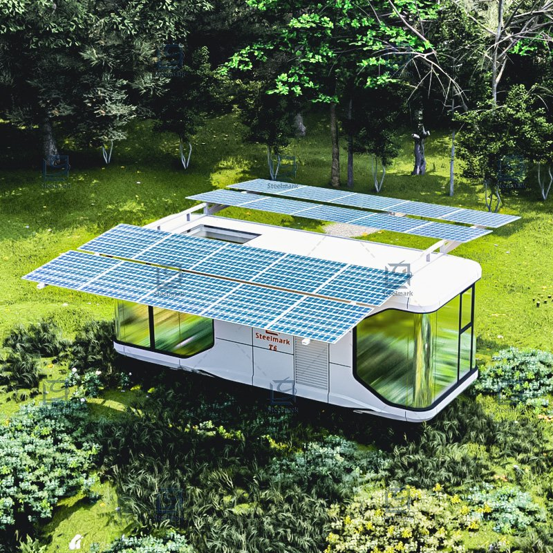Hollow Tempered Glass Prefabricated House New Energy Super Luxury Container House Solar Capsule Room