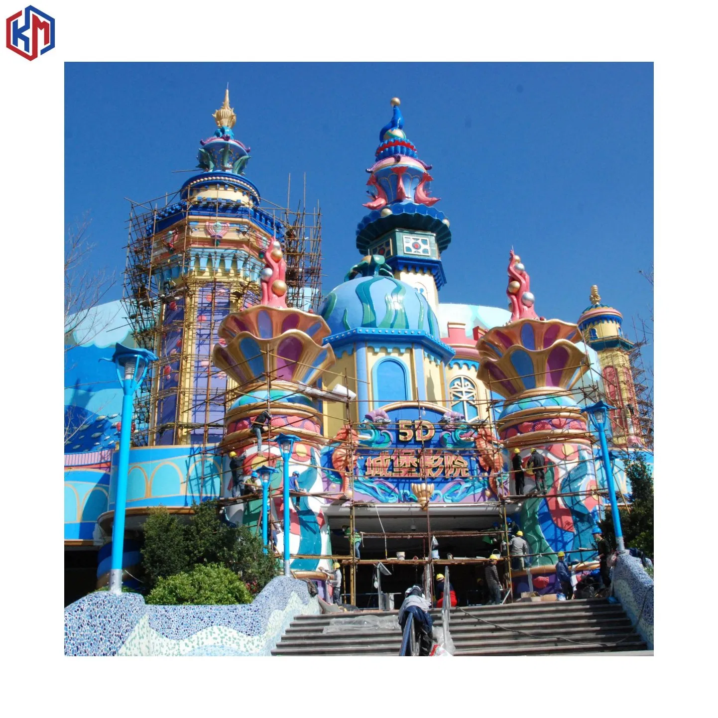 Light Weight GRP Fiberglass Sculpture Gfrp Exterior Decoration 3D Wall Panel for Playground Pleasure Garden Theme Parks