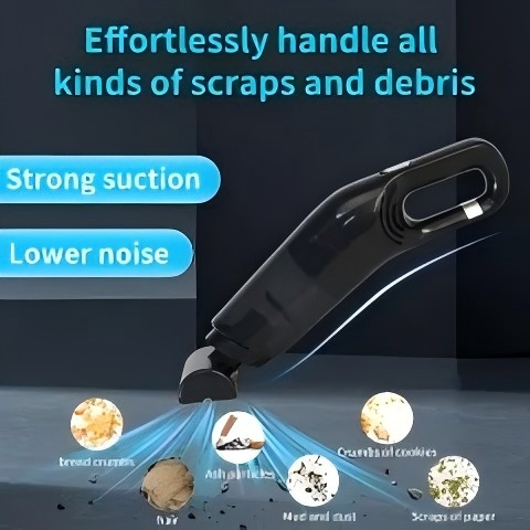 ABS Wireless Foldable Blowing 8000PA Suction Two Filters USB Car Vacuum Cleaners