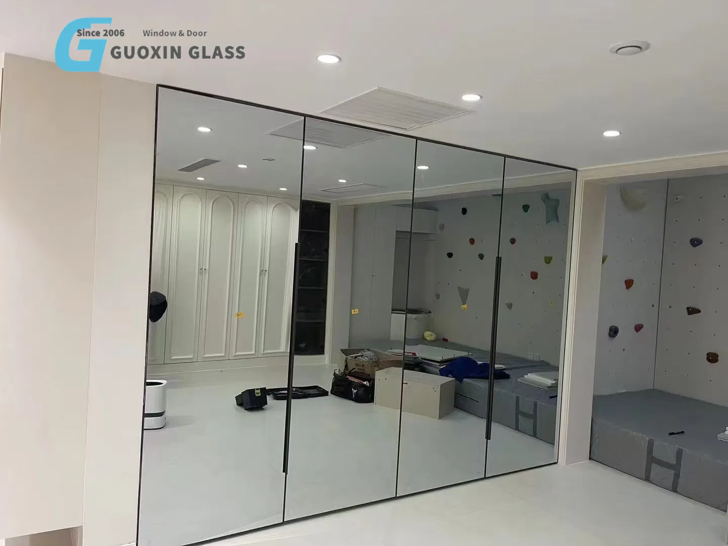 Large Wall Silver Mirror for Gyms - Fireproof, Wholesale, and Durable