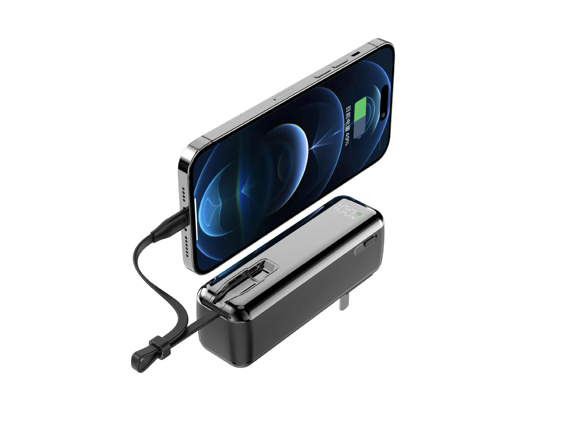 Портативный Power Bank с дисплеем и сменными вилками