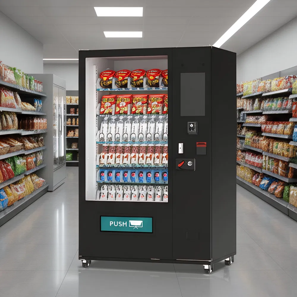 Long-Lasting Vending Machine for Soda Cola Energy Drinks Supports Credit Cards Sale