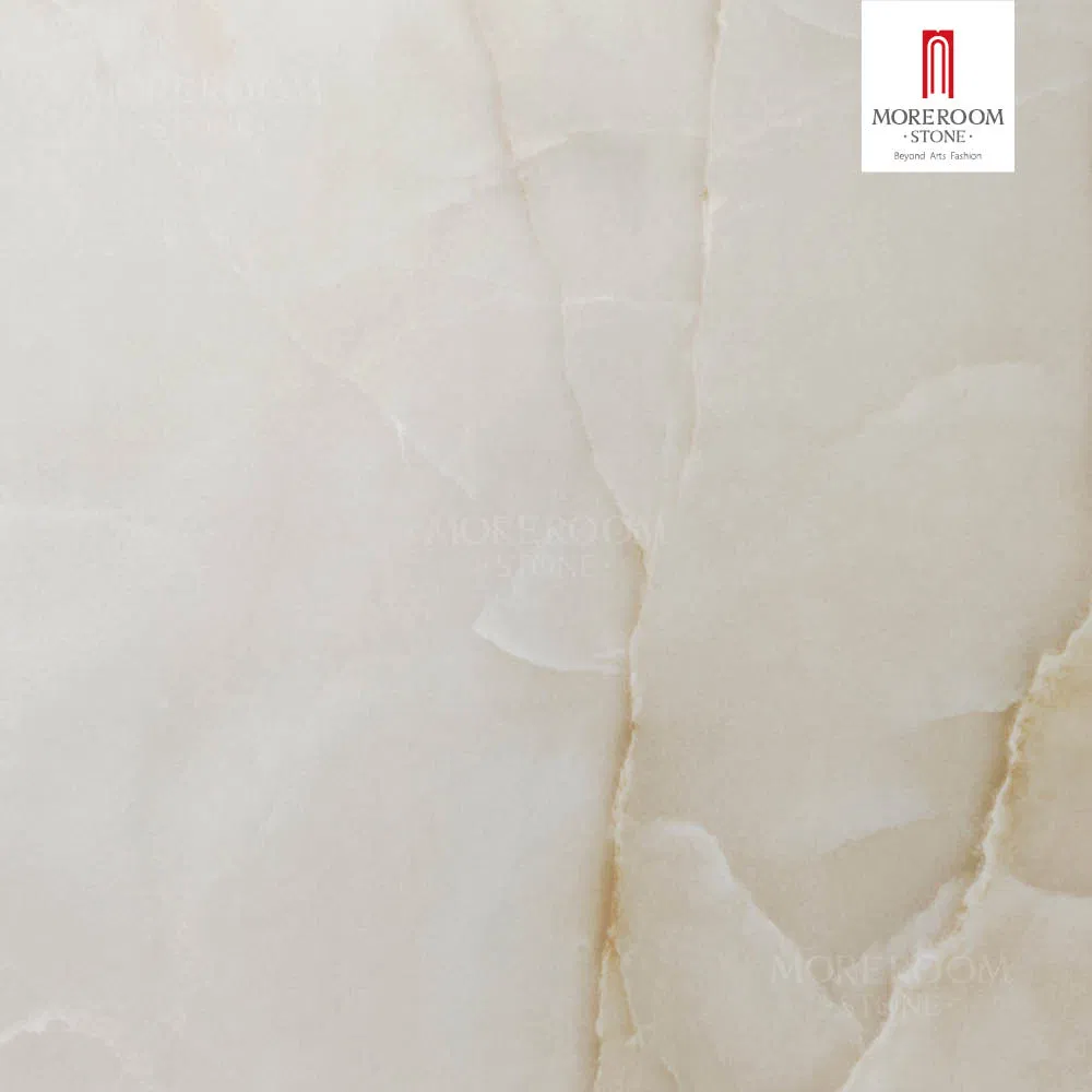 1200X1200mm Snow White Artificial Onyx Stone Slabs with Gold Veins for Luxury Interior Flooring