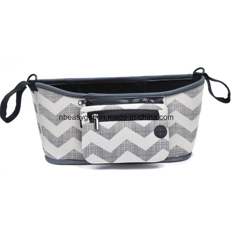 Stroller Organizer - Deep Cup Holder with Extra Large Room for Wallet, Diapers, and All Other Baby Stuff. Detachable Bag to Carry Esg10784