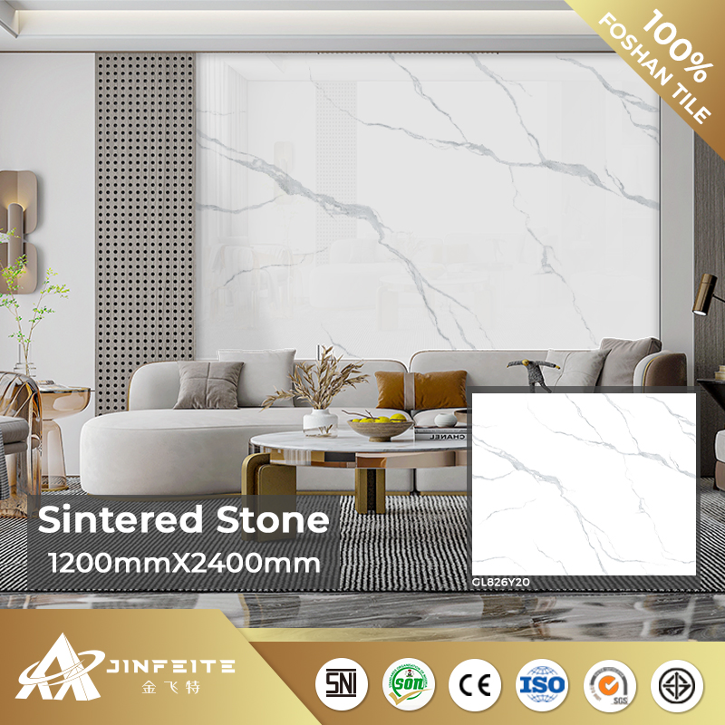 Luxury Marble Design Carrara White Sintered Stone for Bedroom Wall Interior Decor Low Price