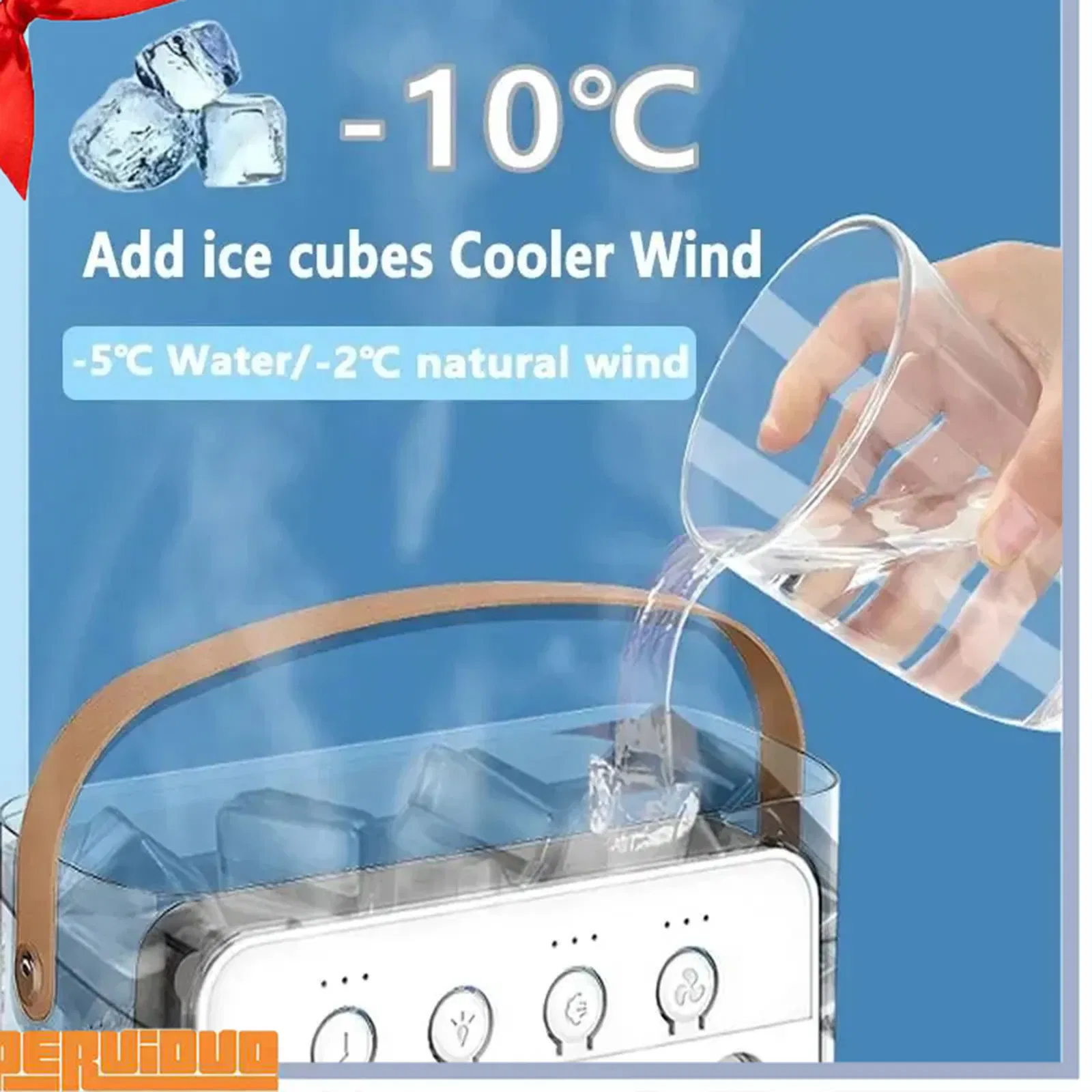 Factory Wholesale Personal Mini Air Cooler Evaporative Cooling Fan with 7 Color LED Lights 3 Wind Speeds Timer 1/2/3h Nightstand Desktop Use