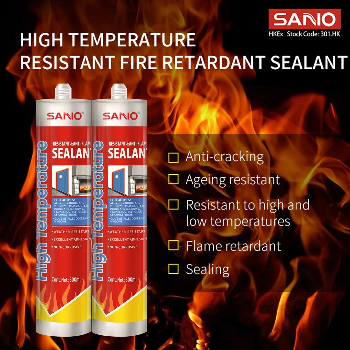 Wholesale Price High Quality Silicone Fireproof Sealant High Temperature Resistant Fire Retardant Sealant