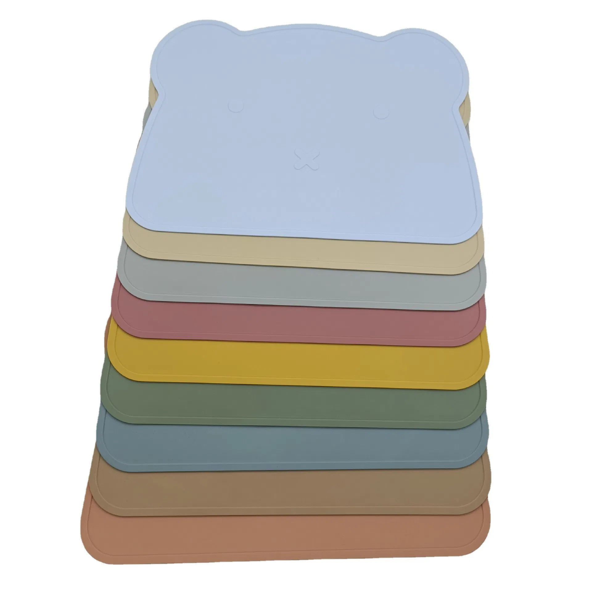 Food Grade Silicone Bear Kitchenware Table Mat Silicone Rubber Folding Kid Placemat