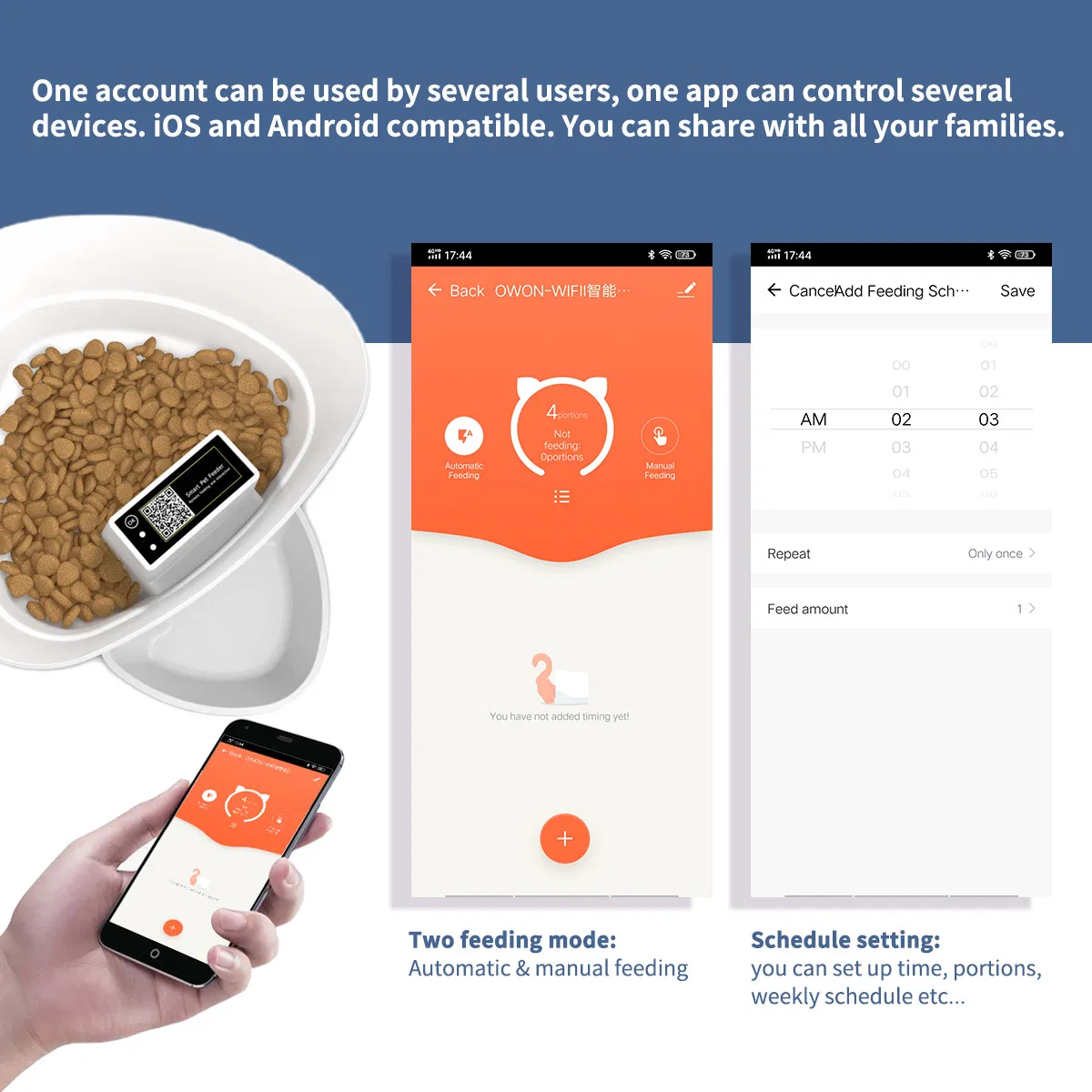 Smart Automatic Pet Feeder with Mobile Remote Control Functionality