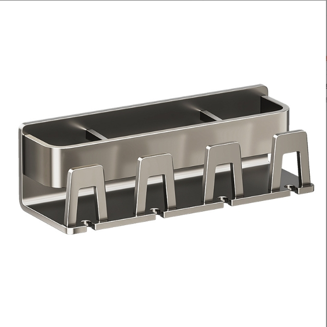 No-Drill Wall-Mounted Bathroom Toothbrush Holder, Household Storage Rack