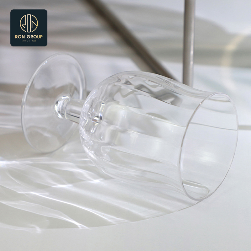 Various Styles Available Vertical Grain Champagne Stemware Tulip Goblet Glass Wine Cup