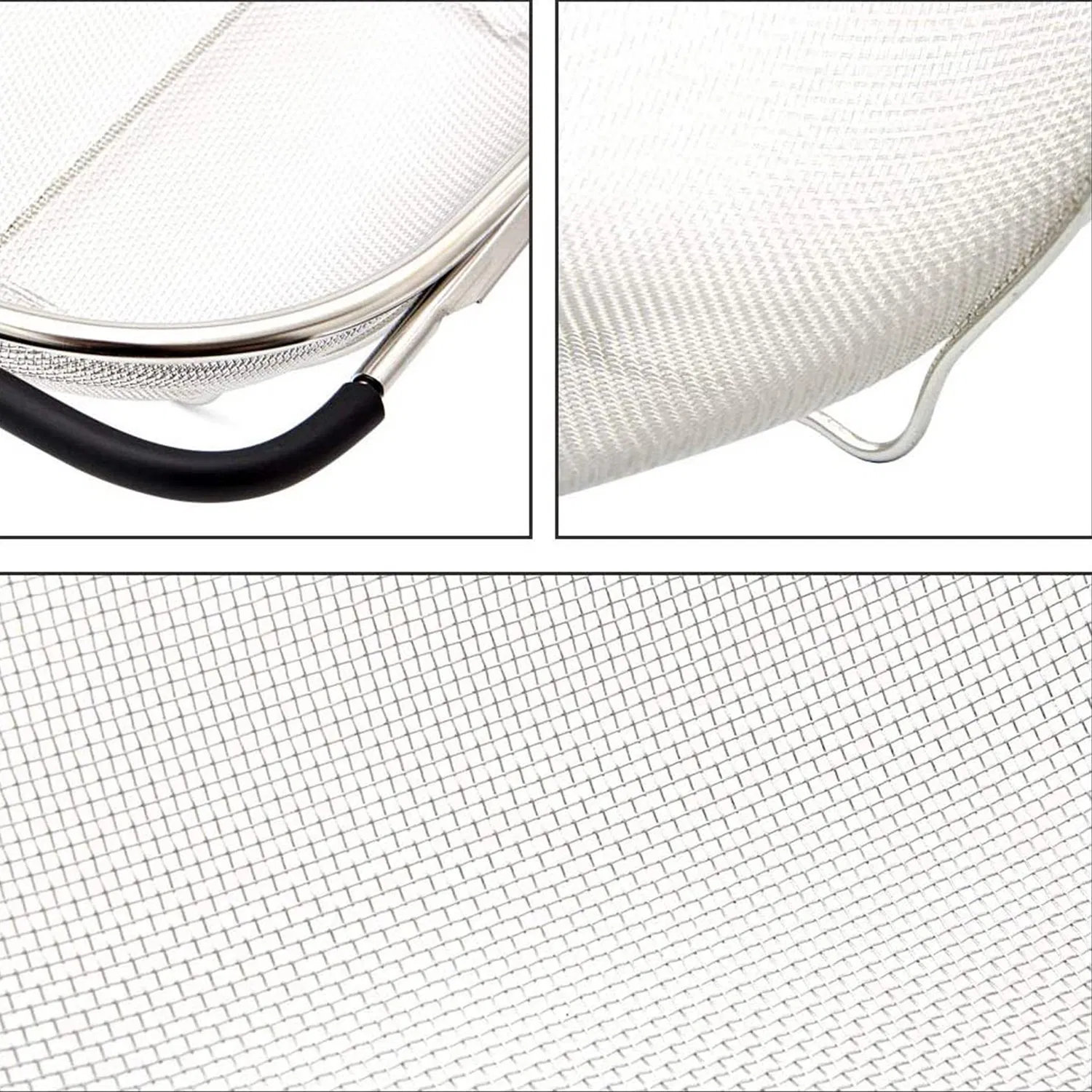 Large Extendable Fine Mesh Stainless Steel Kitchen Basket Colander Strainer