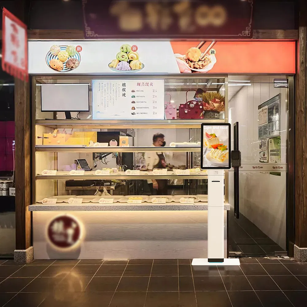 Self-Service Ordering Information Kiosk 23.6-Inch Curved Touch Screen POS Payment