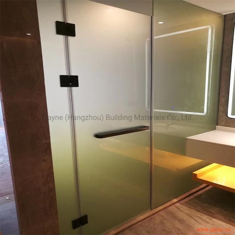 8mm 10mm Frosted Satine Tempered Glass Door for Shower Room with Clear Extra Clear Bronze Grey Color