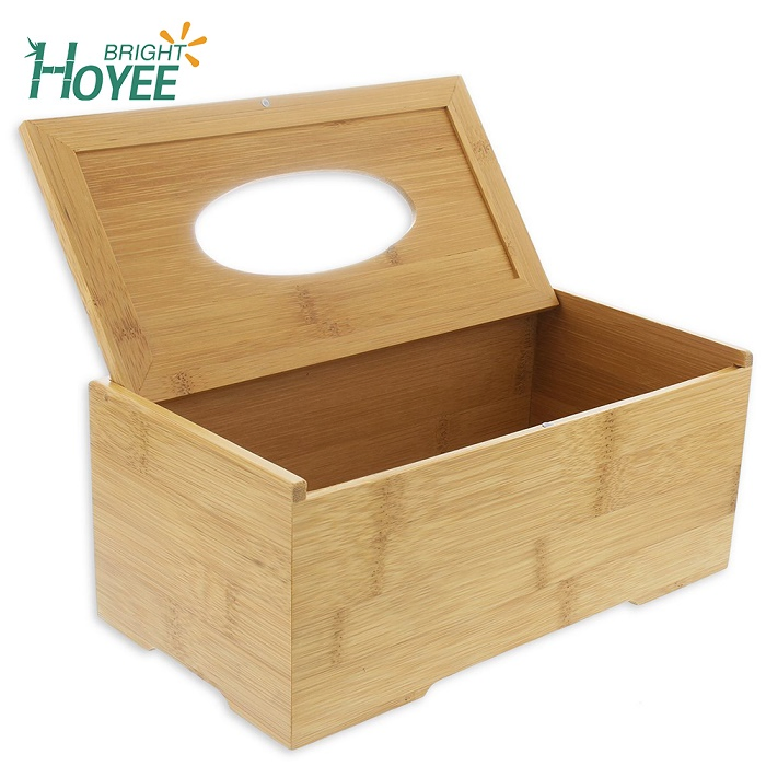 Environmental Wholesale Good Quality Custom Facial Holder Bamboo Tissue Box with Cover