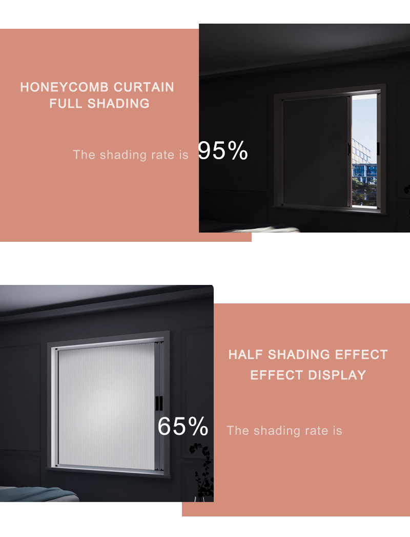 New Design Interior Room Aluminium Honeycomb Blind Sliding Door Non-Woven Fabric Folding Slide Retractable Door Window Blinds