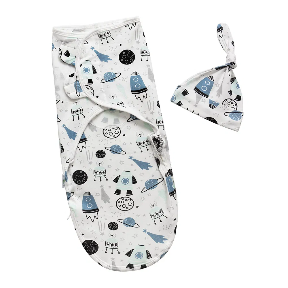 Adjustable Newborn Swaddle Wrap Infant Sleep Sacks Babies Pajamas with Hat