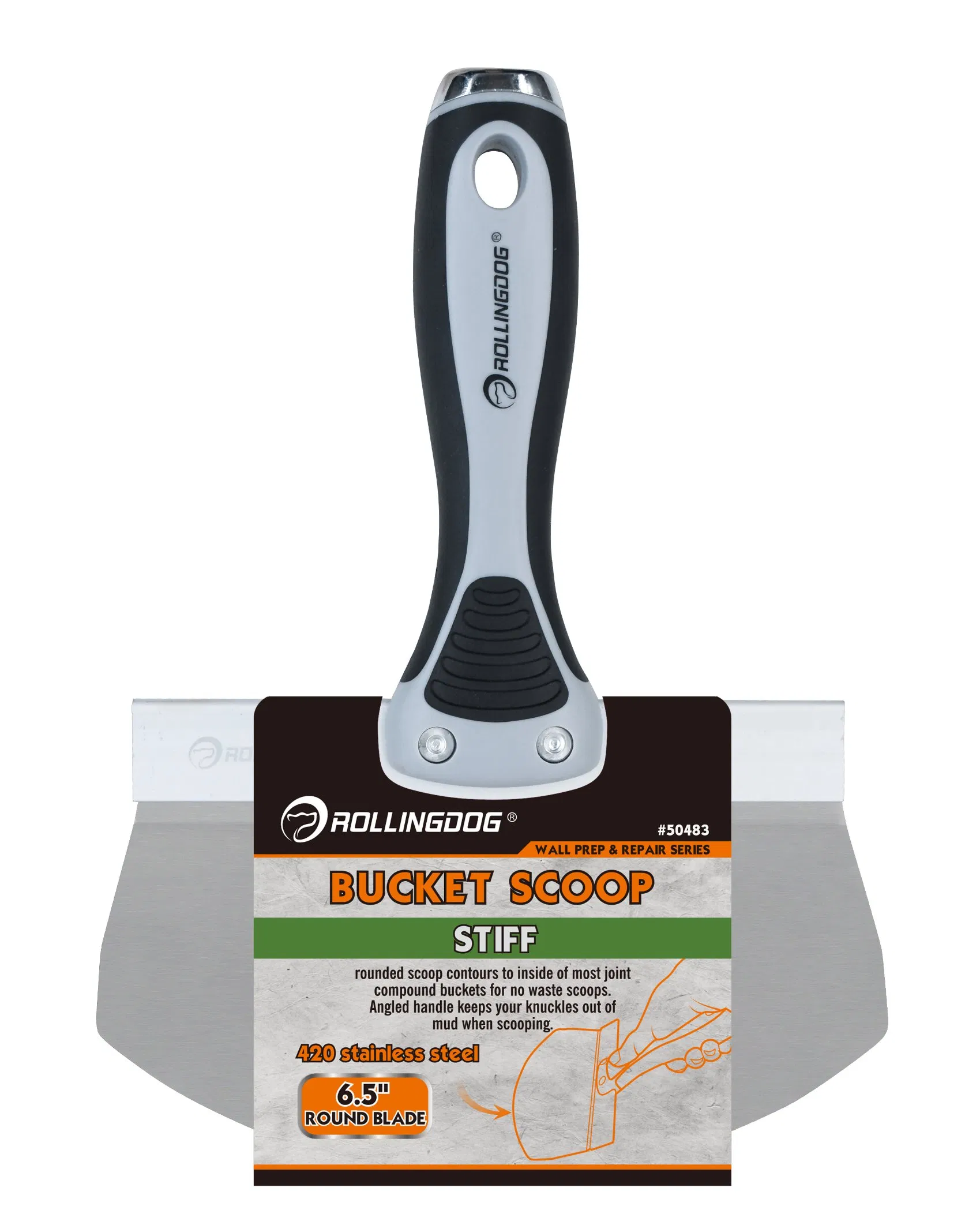 Rollingdog-PRO 50483 Bucket Scoop 420 Stainless Steel