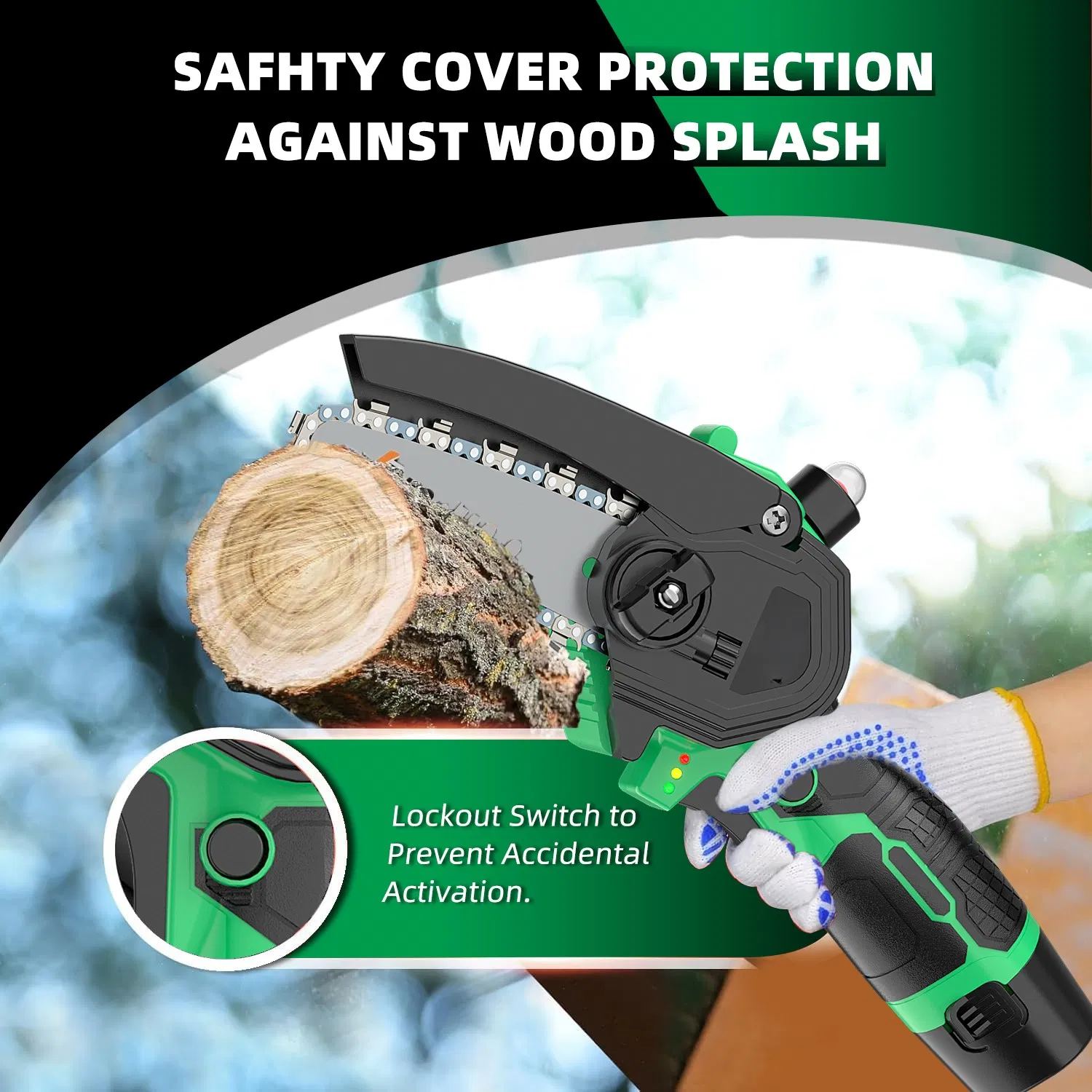 Мини-бензопила электрическая 12В, 4 дюйма