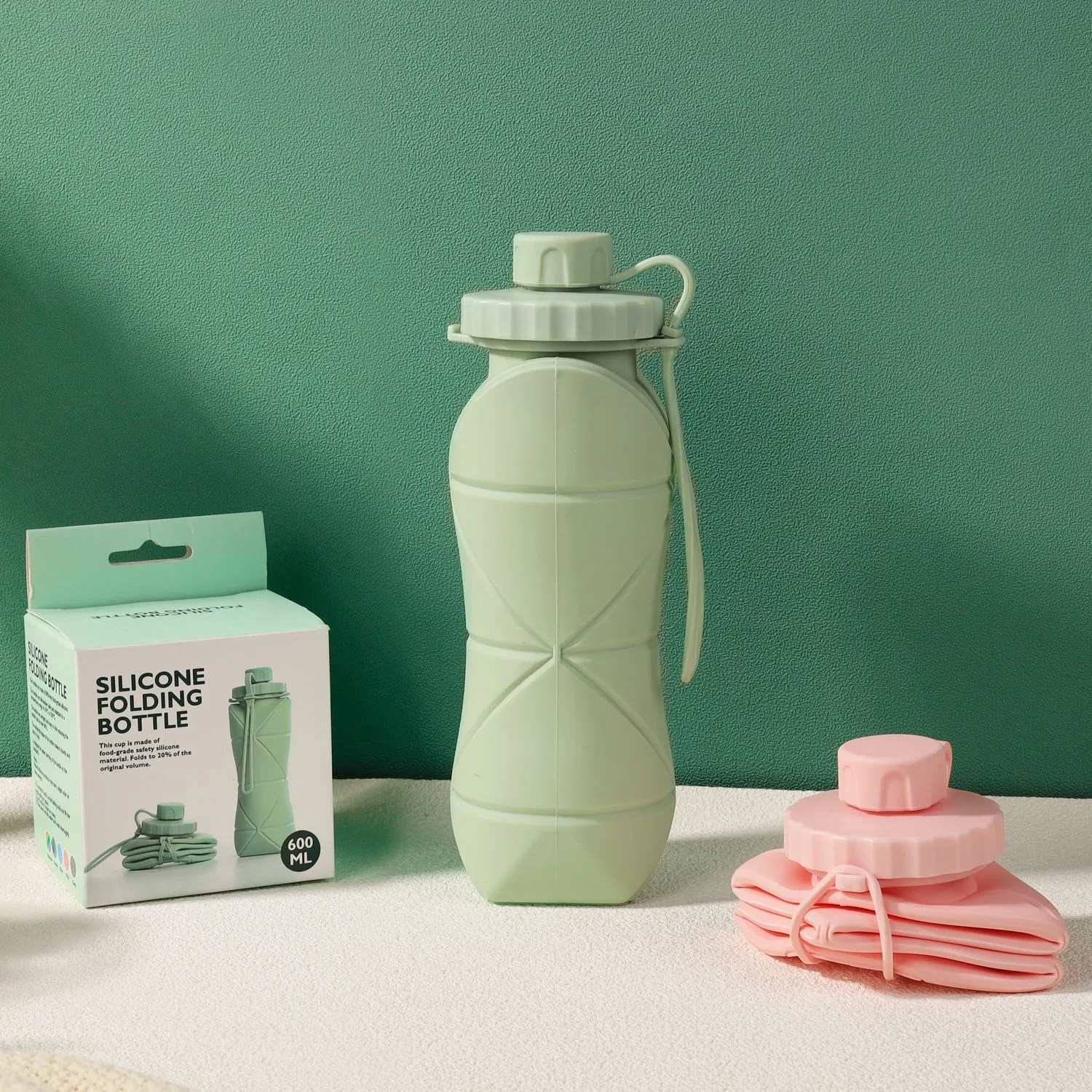 Silicone Foldable Water Bottles for Travel Sports Water Bottle