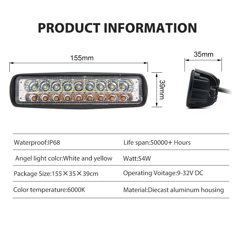 BKR Wholesale 60W LED Strip Light Strobe Bar for Off-Road Trucks