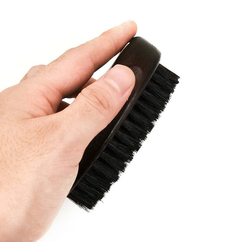 Hair Cutting Duster Wooden Handle Nylon Hair Cleaning Beard Brush with Custom Logo Shaving Neck Cleaning Beard Brush for Men