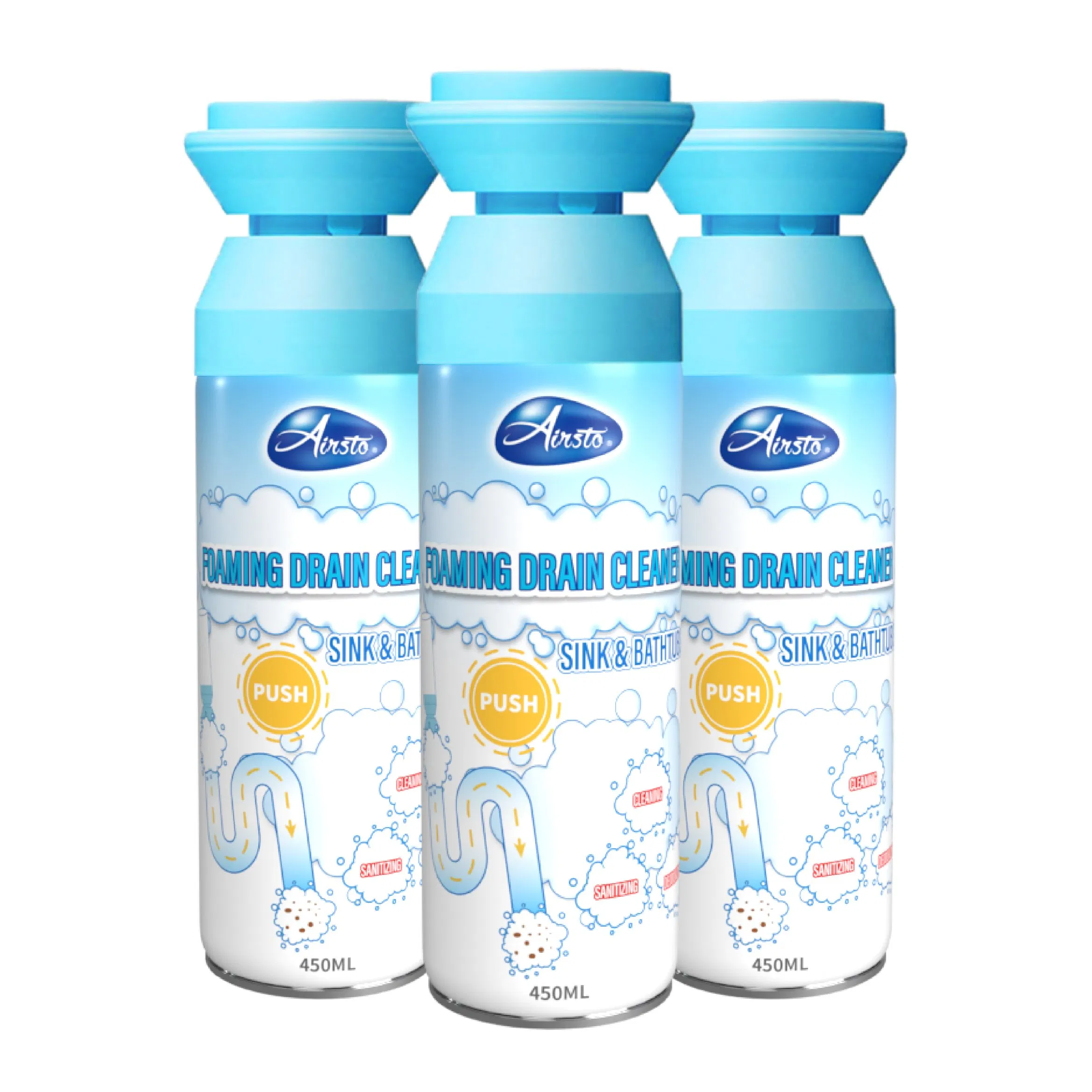 Professional Foaming Drain Cleaner 2 Pack Heavy Duty Clog Remover Ideal for Kitchen/Bathroom