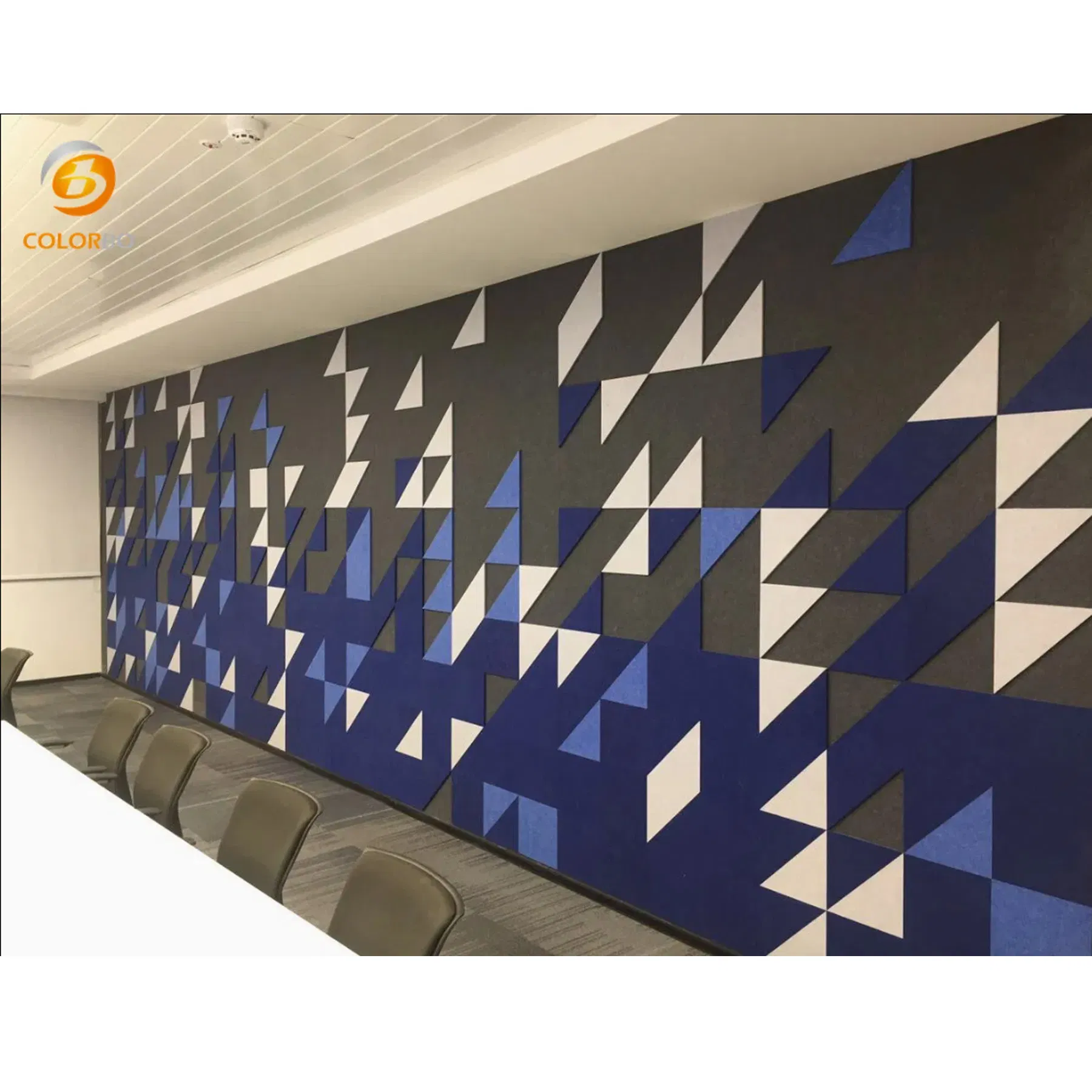 ISO14001 VOC Tested PET Polyester Fiber Felt Acoustic Art Decoration Wall Tiles