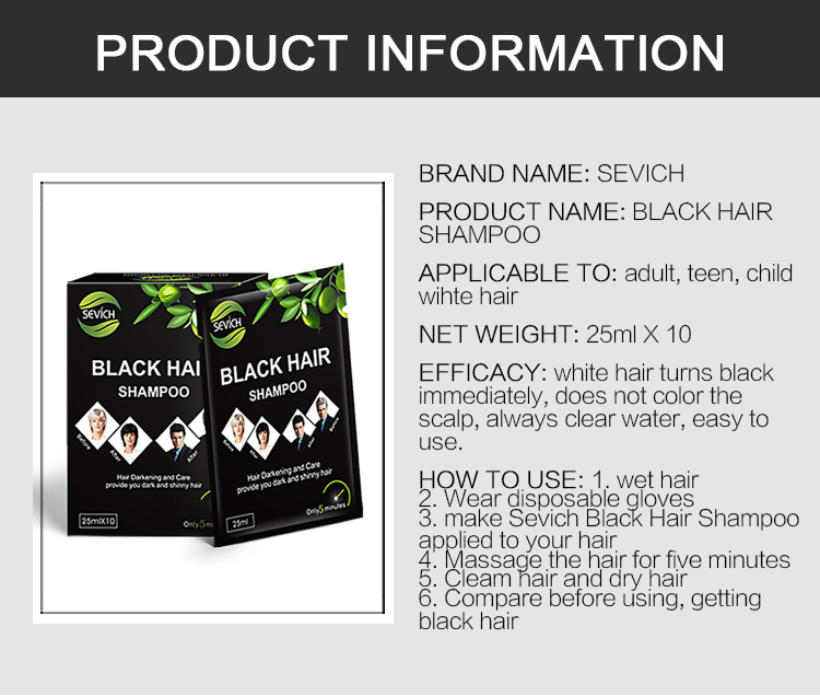 Hair Color Natural Instant Shampoo Form Hair Color Black Hair Dye Shampoo