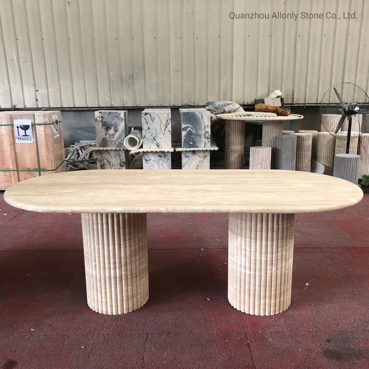 Luxury Modern Design Tea Top Center Square Travertine Coffee Table